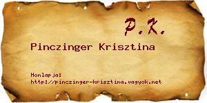 Pinczinger Krisztina névjegykártya