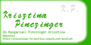 krisztina pinczinger business card